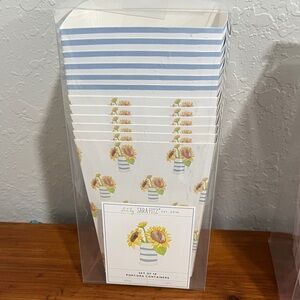 Sara Fitz Sunflower Popcorn Containers - Blue and White